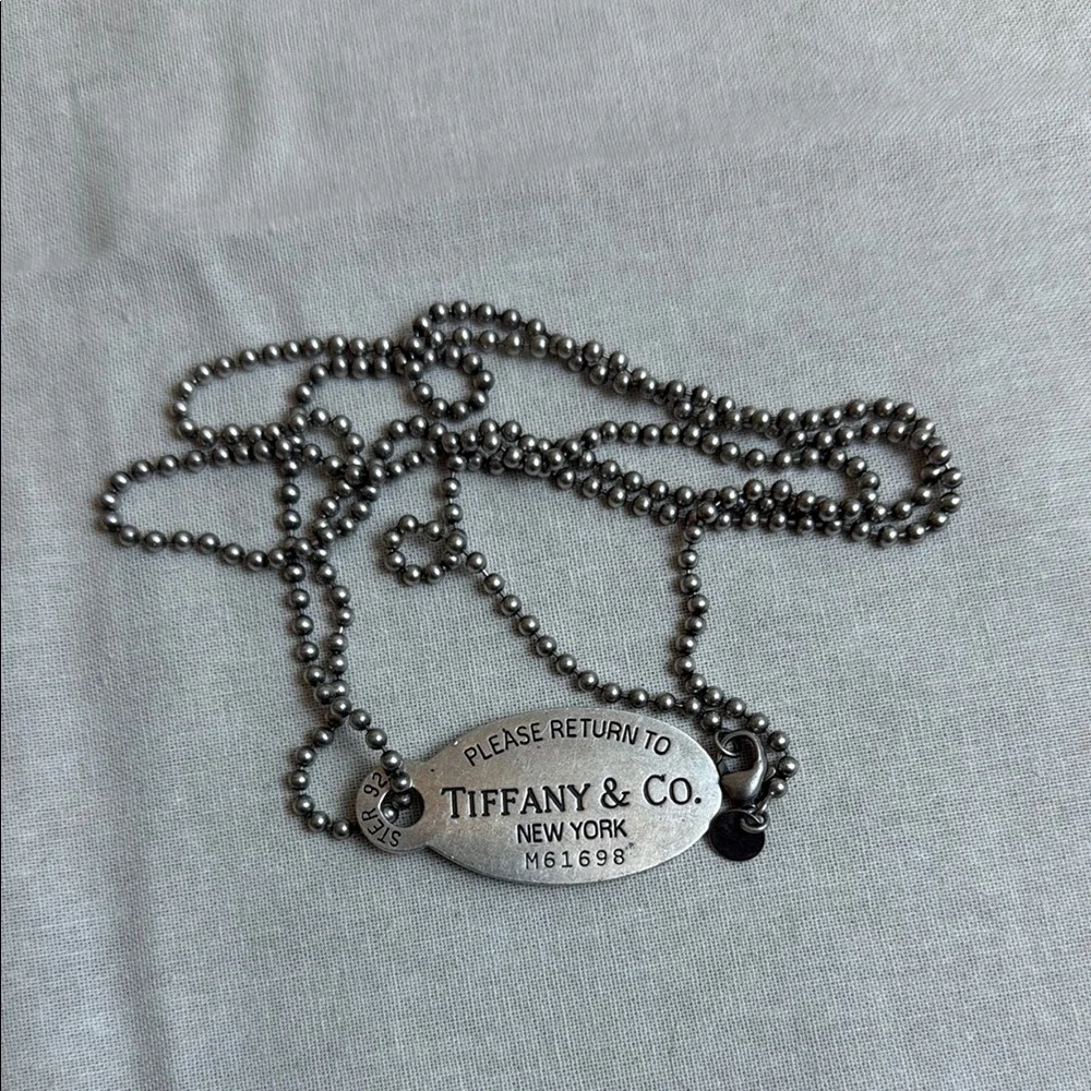 Tiffany &‎ Co. Signature Return to Tiffany Dog Tag Beaded Necklace